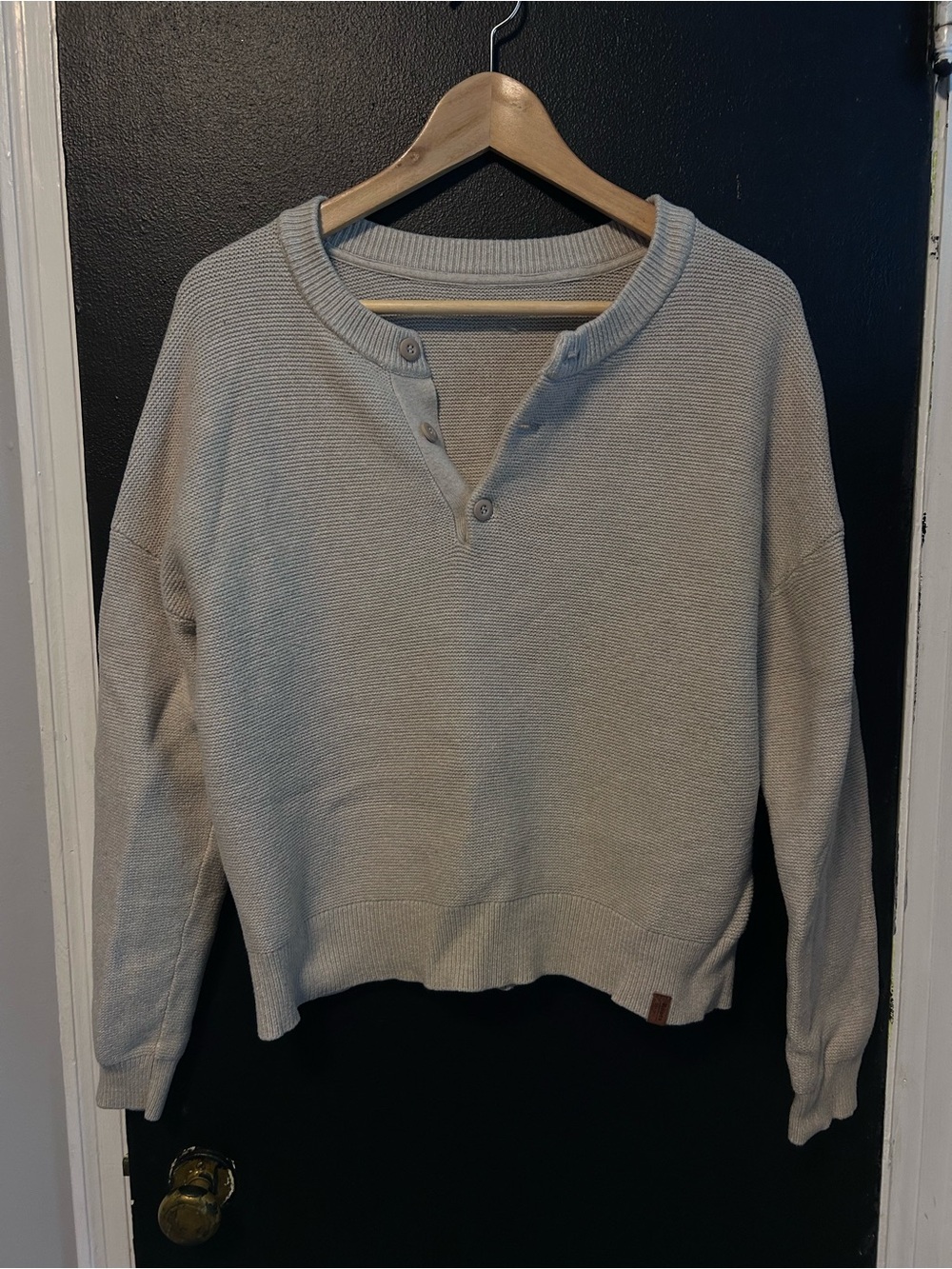 Roots Women's Henley Sweater in Light Beige